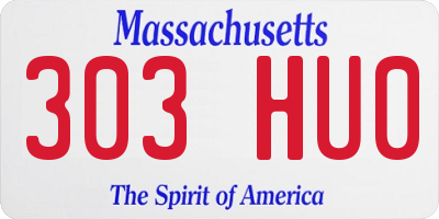MA license plate 303HU0