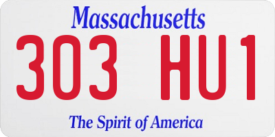 MA license plate 303HU1
