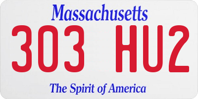 MA license plate 303HU2