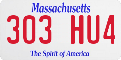 MA license plate 303HU4