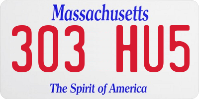 MA license plate 303HU5