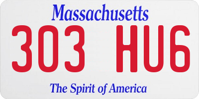 MA license plate 303HU6