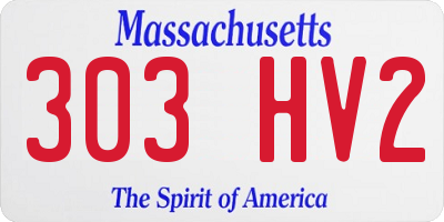 MA license plate 303HV2