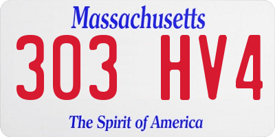 MA license plate 303HV4