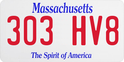 MA license plate 303HV8