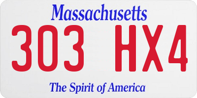 MA license plate 303HX4
