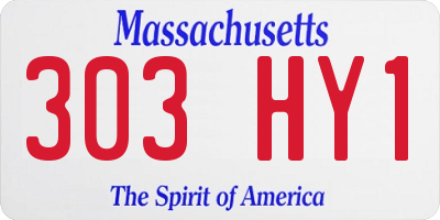 MA license plate 303HY1