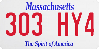 MA license plate 303HY4