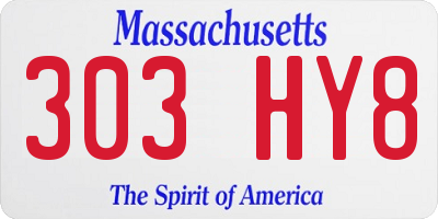MA license plate 303HY8