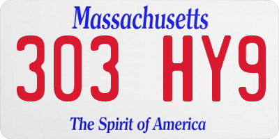 MA license plate 303HY9