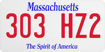 MA license plate 303HZ2