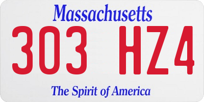 MA license plate 303HZ4