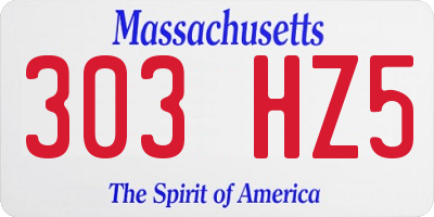 MA license plate 303HZ5