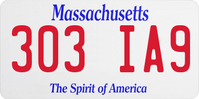 MA license plate 303IA9