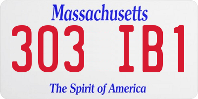 MA license plate 303IB1