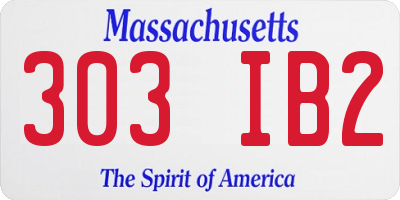 MA license plate 303IB2
