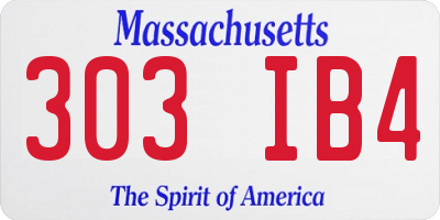 MA license plate 303IB4