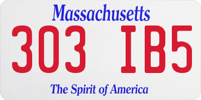 MA license plate 303IB5