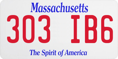 MA license plate 303IB6