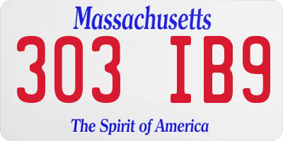 MA license plate 303IB9