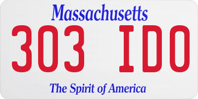 MA license plate 303ID0