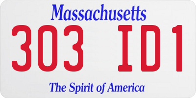 MA license plate 303ID1