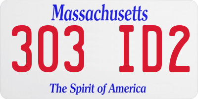 MA license plate 303ID2
