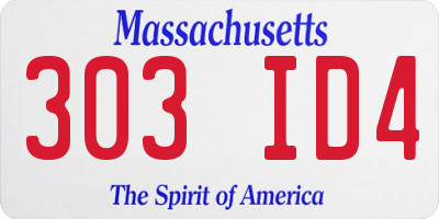 MA license plate 303ID4