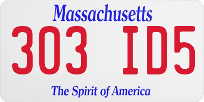 MA license plate 303ID5