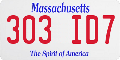 MA license plate 303ID7