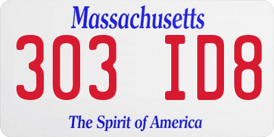 MA license plate 303ID8