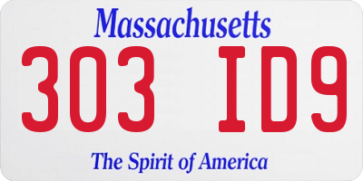 MA license plate 303ID9