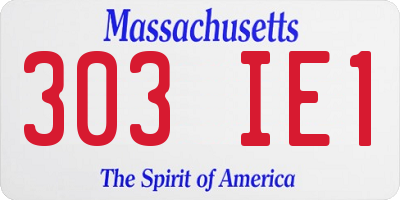 MA license plate 303IE1