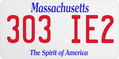 MA license plate 303IE2