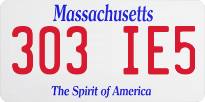 MA license plate 303IE5