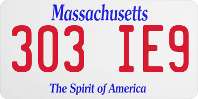 MA license plate 303IE9
