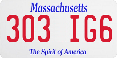 MA license plate 303IG6