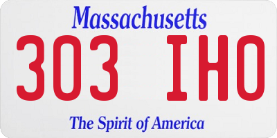 MA license plate 303IH0