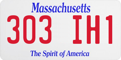 MA license plate 303IH1