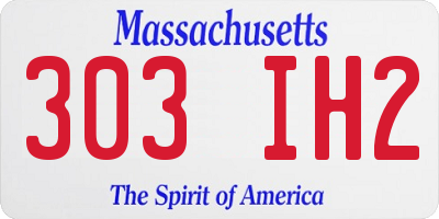 MA license plate 303IH2
