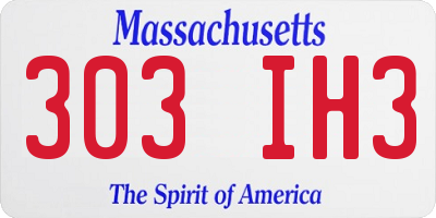 MA license plate 303IH3