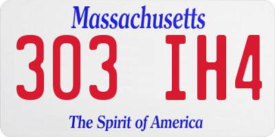 MA license plate 303IH4