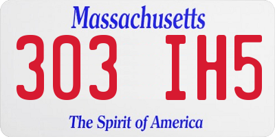 MA license plate 303IH5