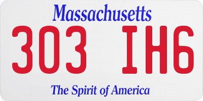 MA license plate 303IH6