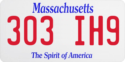 MA license plate 303IH9