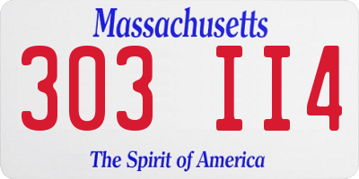 MA license plate 303II4