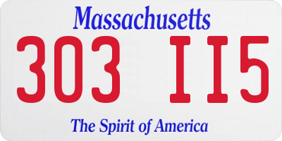 MA license plate 303II5