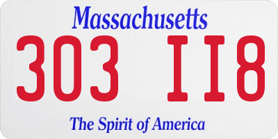 MA license plate 303II8