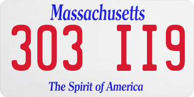 MA license plate 303II9