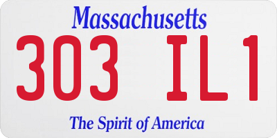 MA license plate 303IL1